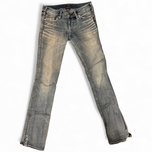 Silver Jeans McKenzie Flap | Ultra Low Rise Slim Bootcut | Size 28/34 | VGUC | - Picture 1 of 14